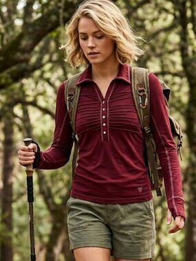 Top Shirt MOUNTAIN HARDWARE Burgundy Red Knit - S